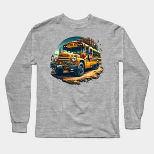 School Bus On An Adventurous Road Trip Long Sleeve T-Shirt